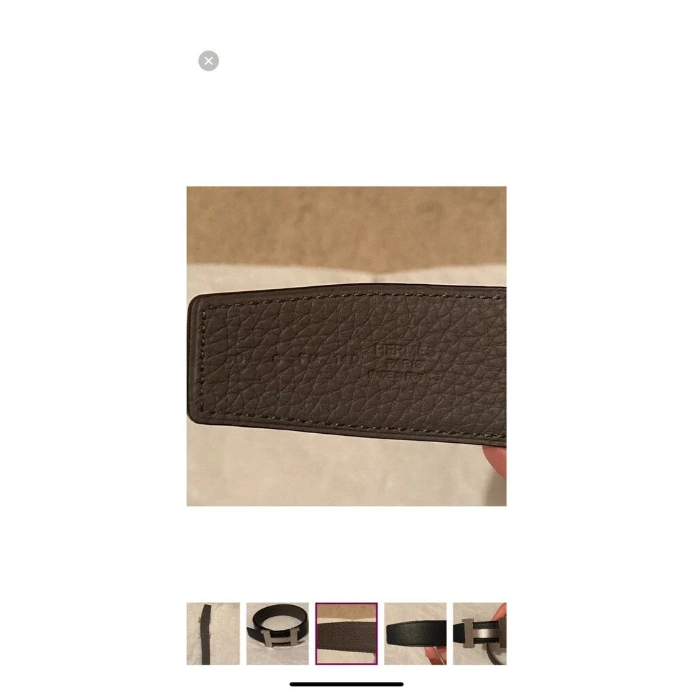 HERMES Constance belt buckle & Reversible leather strap 38 mm size 80